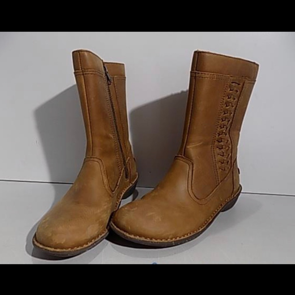 UGG Australia Kaleen Chestnut Leather Side Deco Women's 8